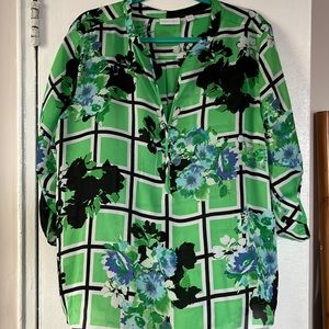 Green sheer top
